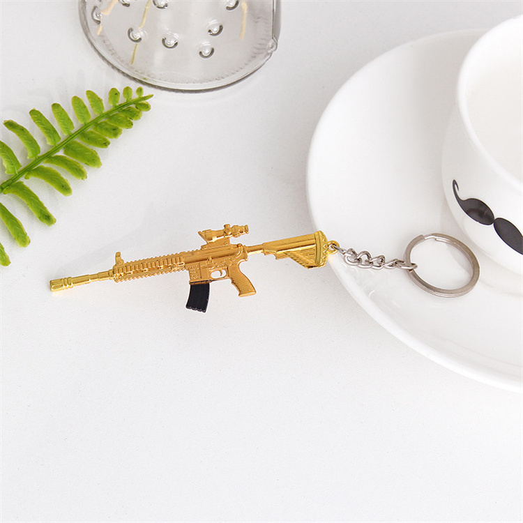 Wholesale Custom Zinc Alloy Mini 3d Gun Keychain For Gift