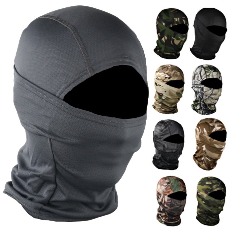 1 2 3 Hole Winter Summer Camouflage Knitted Mask Outdoor Sports Full Face Cover Ski Mask Warm Knit Balaclava For Adult