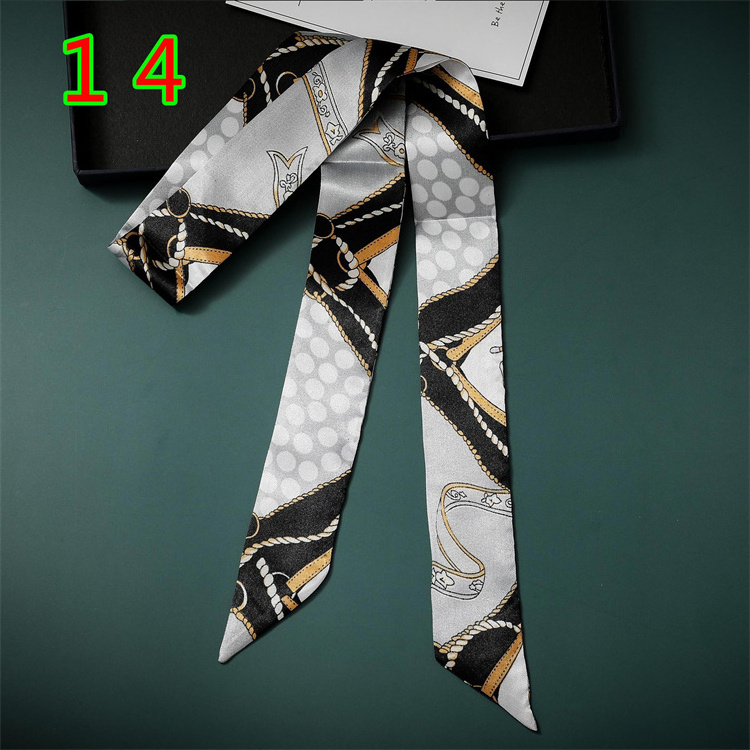 New Floral Print Luxury Fashion Long Silk Twillies Skinny Scarf For Women Deco