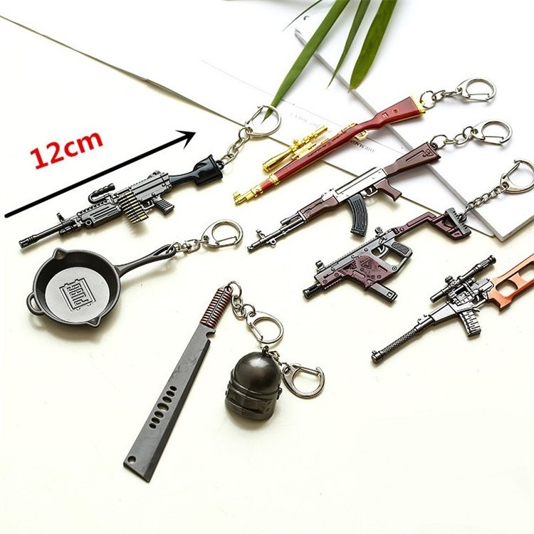 Jedi Survival Escape Kill Chicken Eating Metal Weapon R45 Signal Pistol Left Wheel Weapon Model Keychain