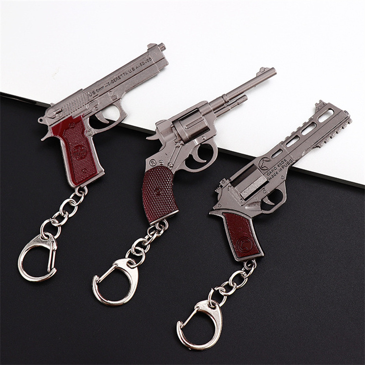 Wholesale Custom Zinc Alloy Mini 3d Gun Keychain For Gift