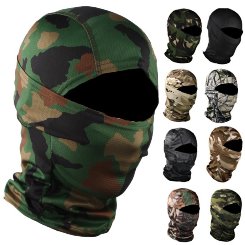 1 2 3 Hole Winter Summer Camouflage Knitted Mask Outdoor Sports Full Face Cover Ski Mask Warm Knit Balaclava For Adult