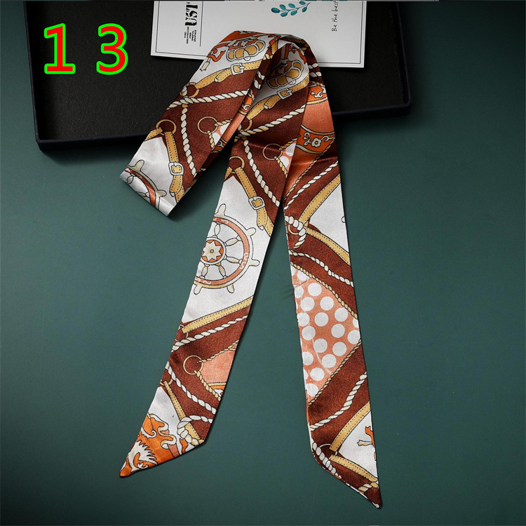 New Floral Print Luxury Fashion Long Silk Twillies Skinny Scarf For Women Deco