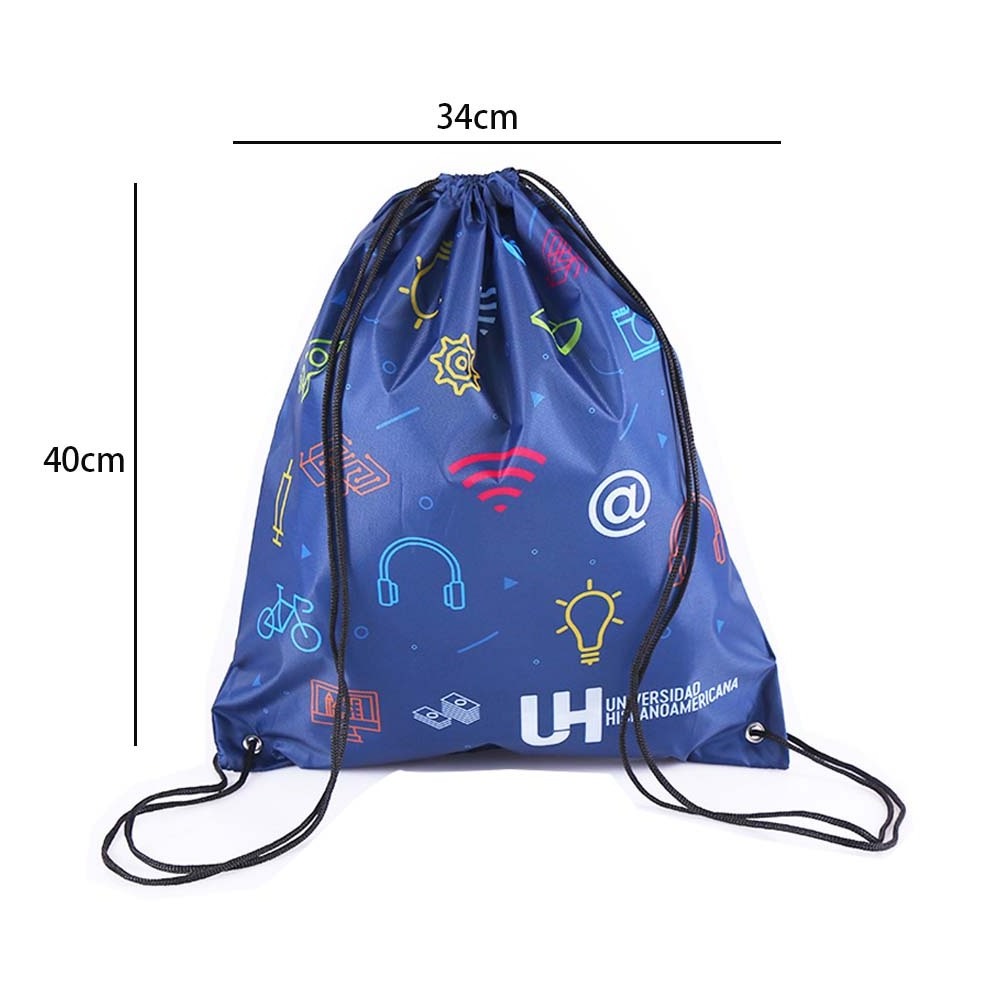 Sublimation Printing Hiking Sports Foldable Polyester Drawstring Backpack Bag Nylon Bag Digital Printing Storage Folding Letter