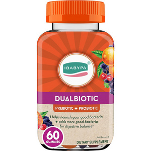 Prebiotic + Probiotic for Women and Men Help Nourish and Add Good Bacteria for Digestive Support Natural Fruit Flavors 60Gummies