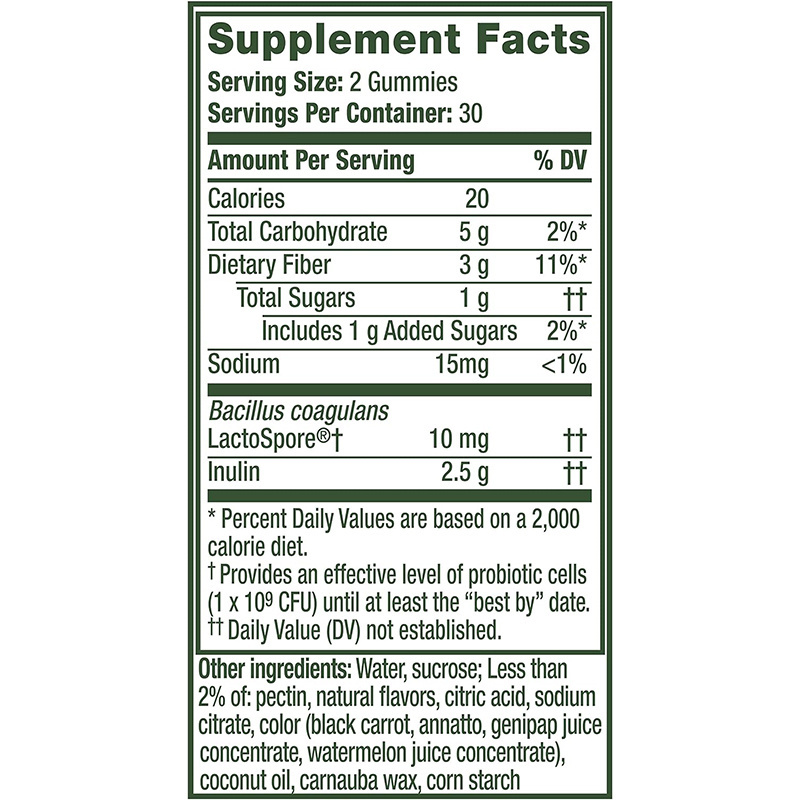 Prebiotic + Probiotic for Women and Men Help Nourish and Add Good Bacteria for Digestive Support Natural Fruit Flavors 60Gummies