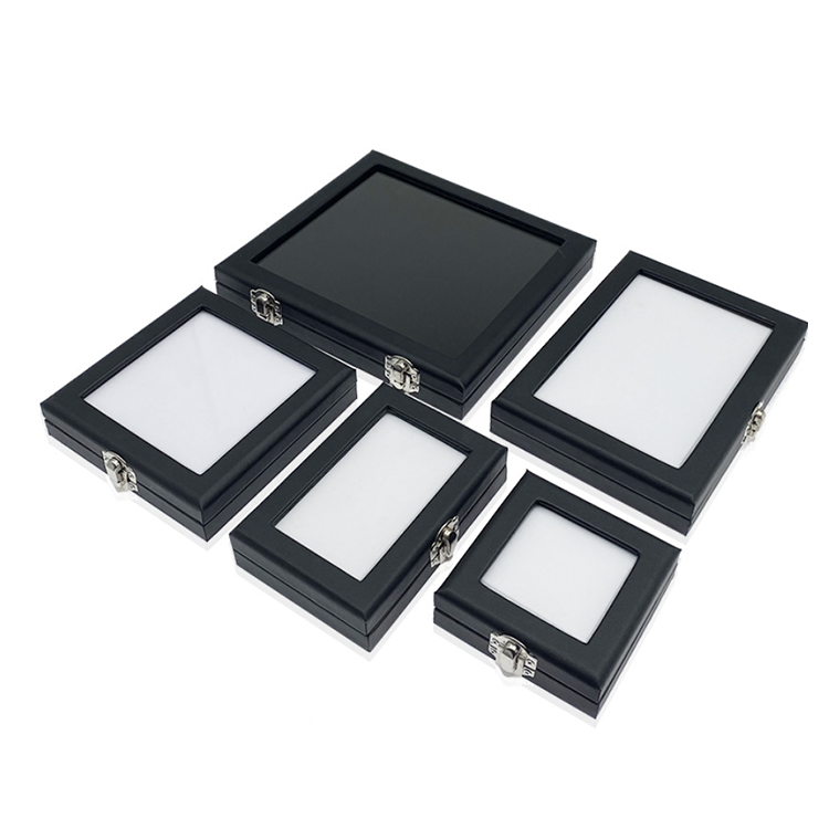 Custom Wholesale Black Gem Display Box Quality Diamond Storage Box Luxury Jewelry Box with Lock