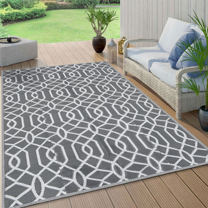 Outdoor Rug 4 x 6 ft for Patios Waterproof RV Camping Mat Reversible Plastic Straw Carpet for Balcony Pool Beach and Apartment