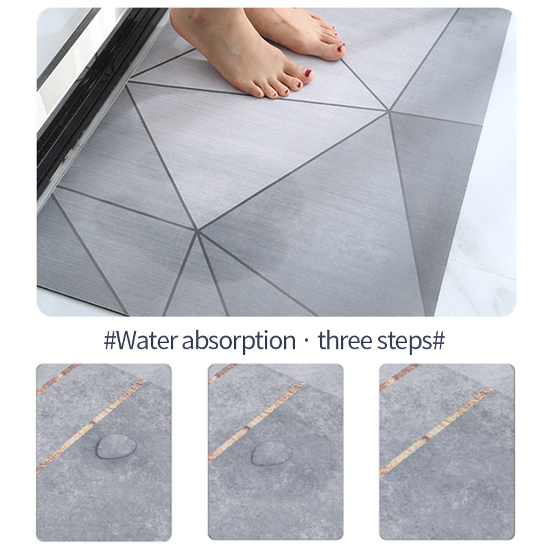 Super Absorbent Diatom Mud Soft Diatomite Bath Mat For Bathroom