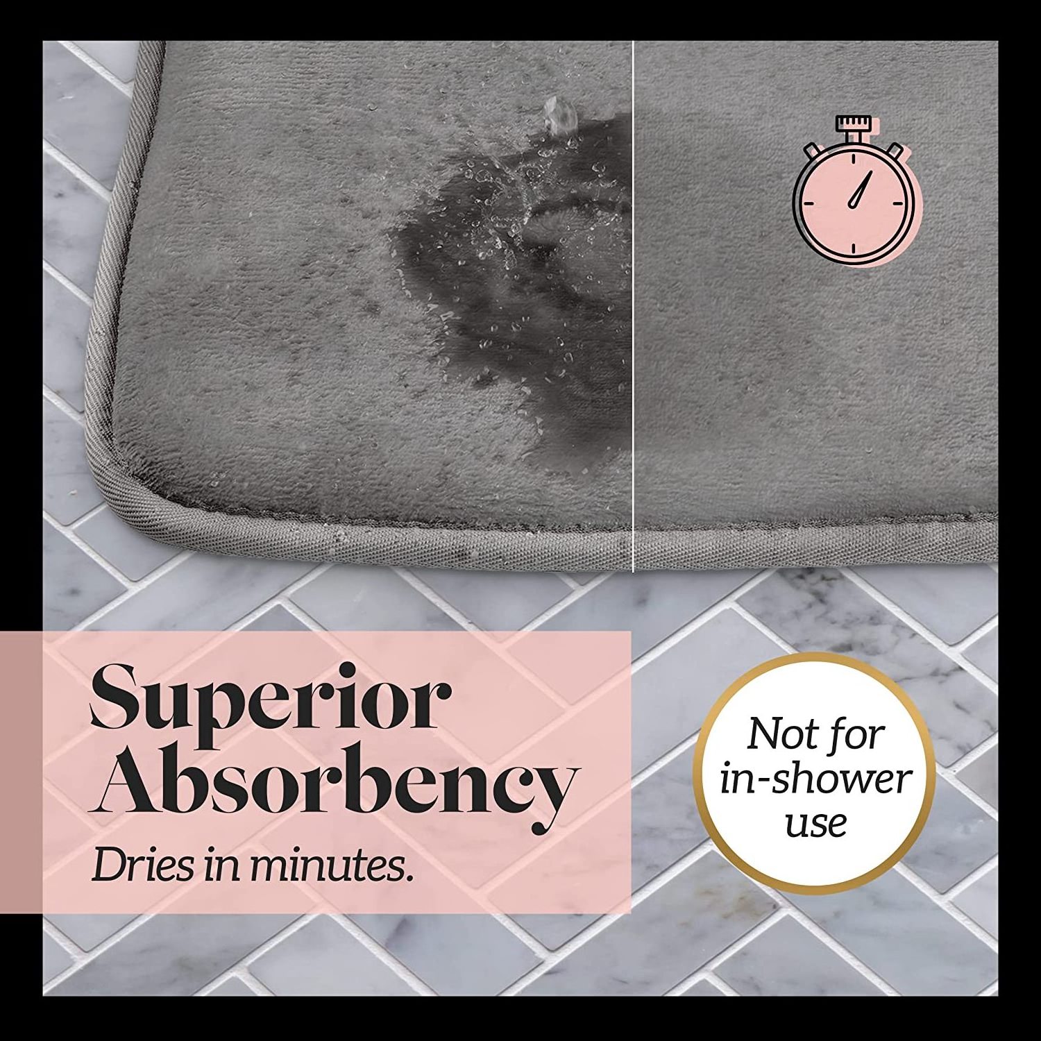 Bath Mats for Bathroom Non Slip Grey 17