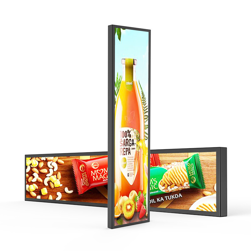 AIYOS 24/28/29/36.6/37/43/47.1/48 inch lcd screen stretched bar digital signage shelf display/edge display/wide lcd panel sign