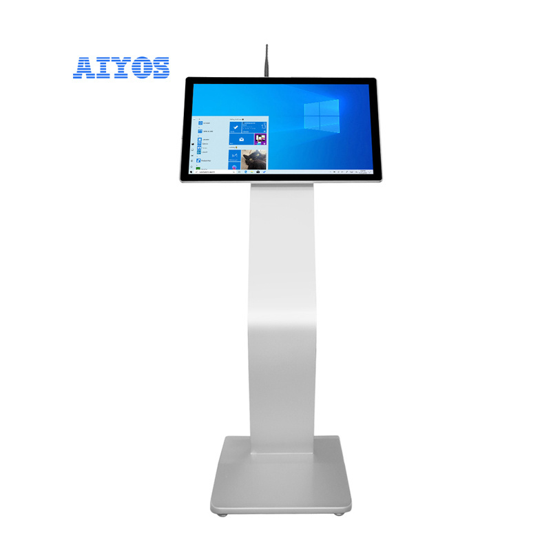 Floor Stand 21.5 inch Podium LCD Display Touch Screen All In One Touch Screen Digital Signage Totem