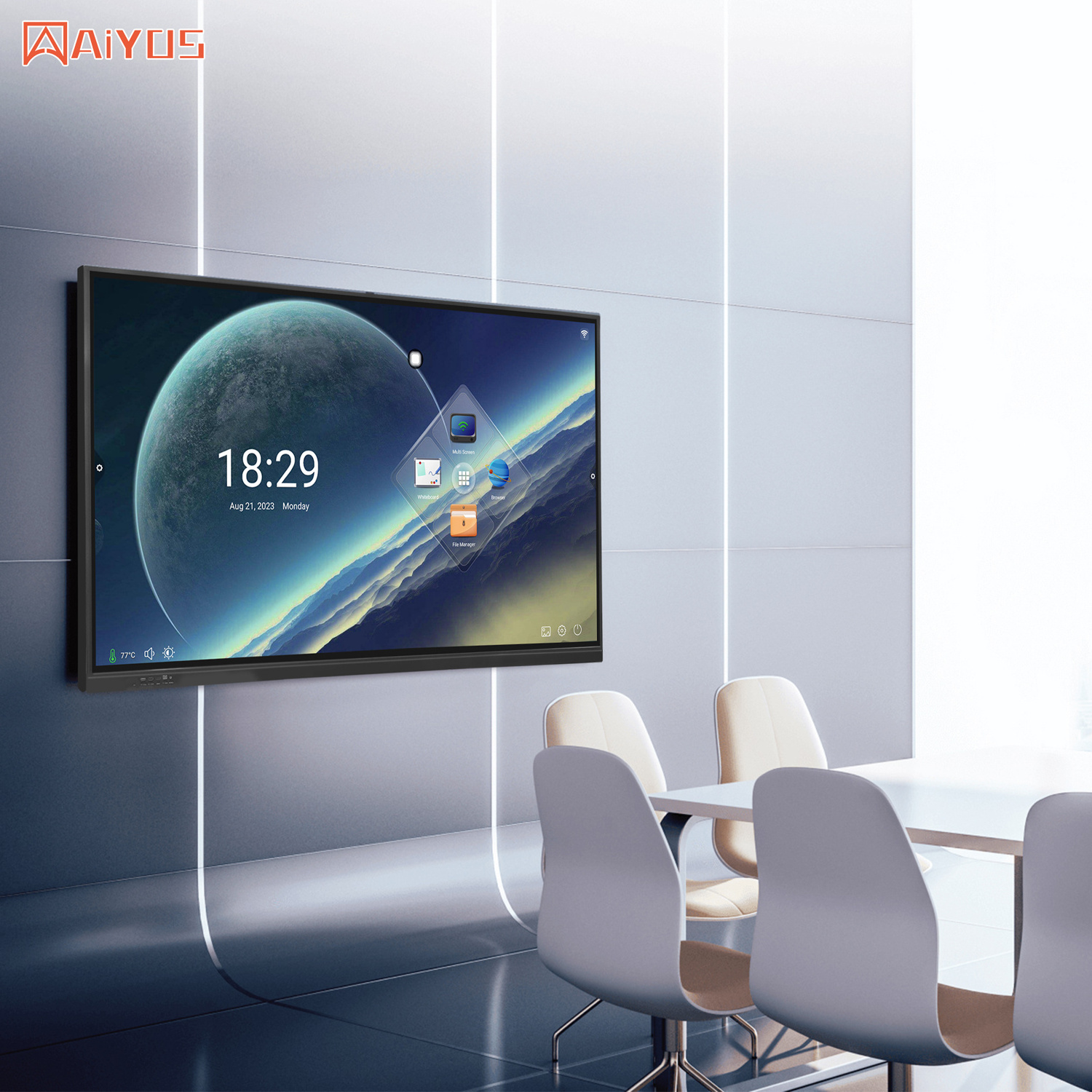 Office Meeting Room 55/65/75 inch Smart Interactive Board Projector Multi Touch Screen Android 12.0 Interactive Whiteboard