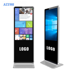 Aiyos 55 Inch Floor Stand LCD Display Touch Screen Indoor Android Advertising Display TV Digital Signage Totem Kiosk