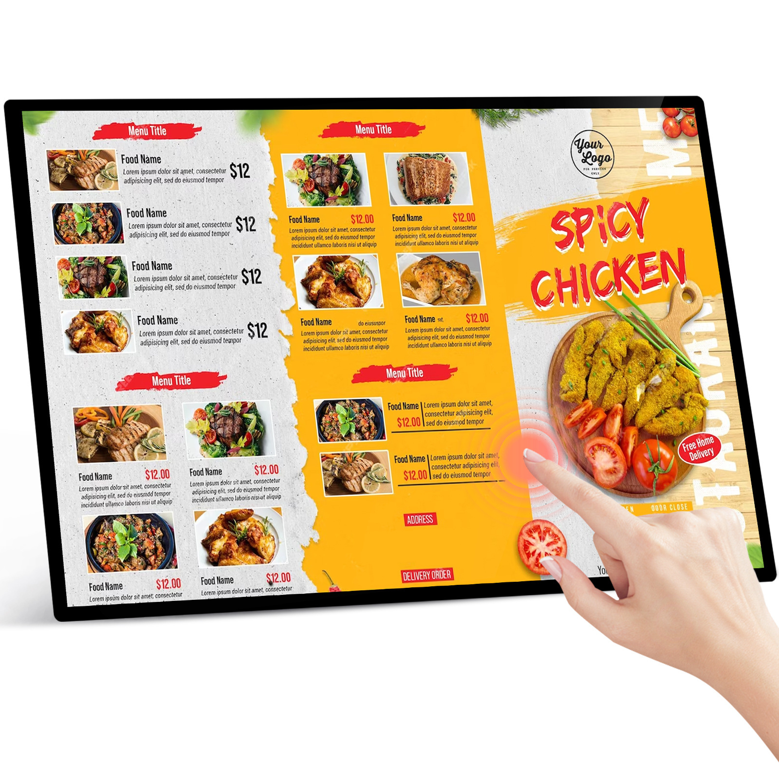 15.6'' LCD Advertising Display Screen 2+32G Android Tablet 1920*1080 FHD Capacitive Touch Digital Signage Player