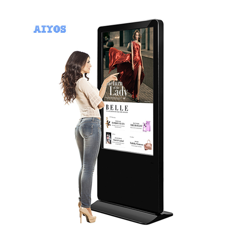 Aiyos 55 Inch Floor Stand LCD Display Touch Screen Indoor Android Advertising Display TV Digital Signage Totem Kiosk