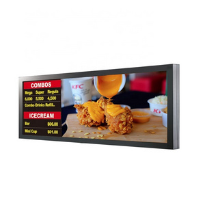 Widescreen 28" Stretched Bar Lcd Advertising Display Commercial Stretch Screen for Shelf Supermarket