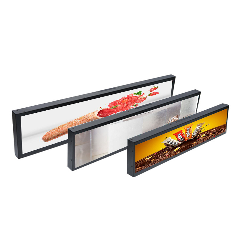 AIYOS 24/28/29/36.6/37/43/47.1/48 inch lcd screen stretched bar digital signage shelf display/edge display/wide lcd panel sign