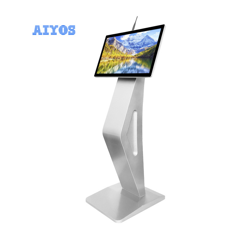 Floor Stand 21.5 inch Podium LCD Display Touch Screen All In One Touch Screen Digital Signage Totem