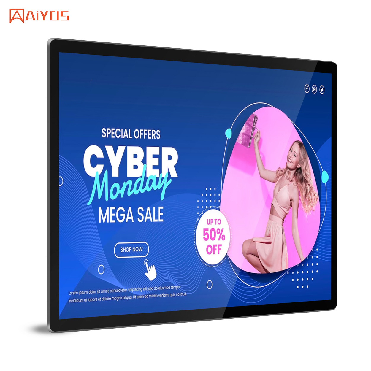 15.6'' 21.5'' Thin Digital Signage Android 11 All In One Tablet 2+32G HDMI Capacitive Touch Screen Panel LCD Advertising Display