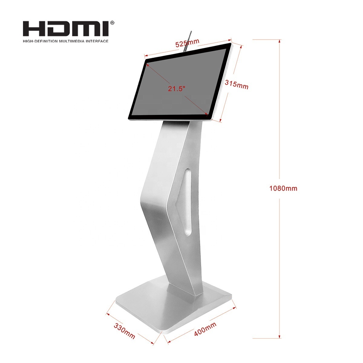 Floor Stand 21.5 inch Podium LCD Display Touch Screen All In One Touch Screen Digital Signage Totem