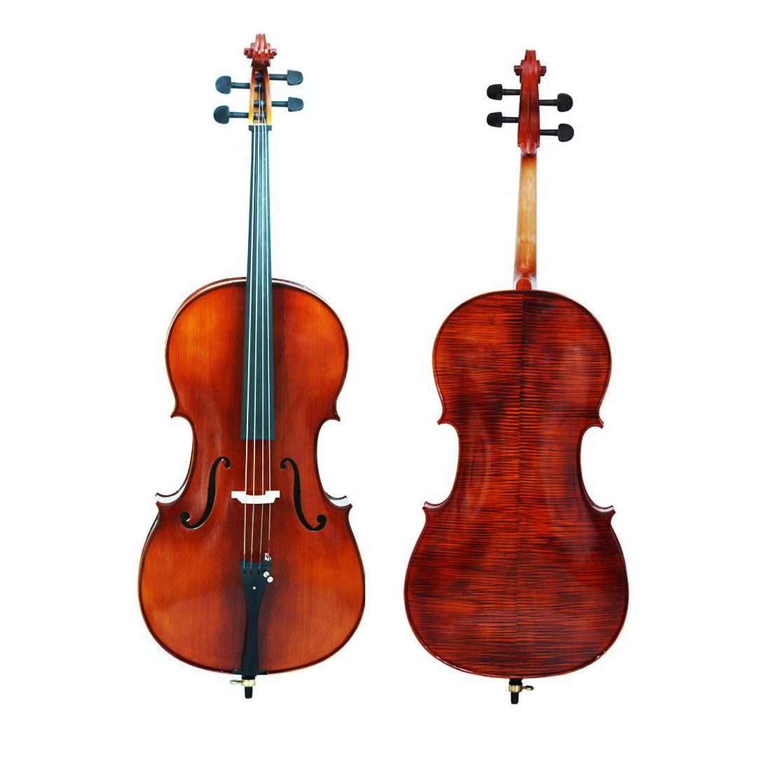 Factory direct sales professional musical instrument Astonvilla natural color bright tiger pattern solid wood cello