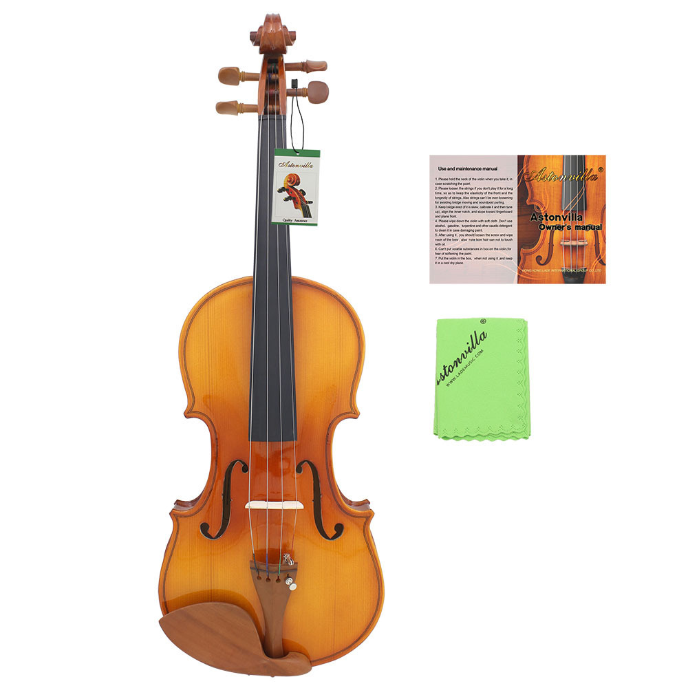 4/4 handmade jujube accessories  bright violin with piano cloth  rosin case and bow  suitable for beginners