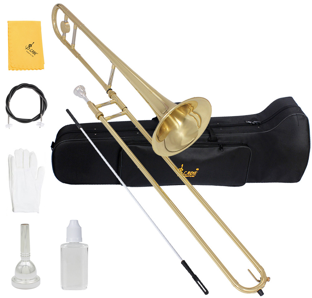 SLADE Factory OEM Bb Tenor Trombone Piccolo Marching Trombone Instrument With Mouthpiece Case Sets