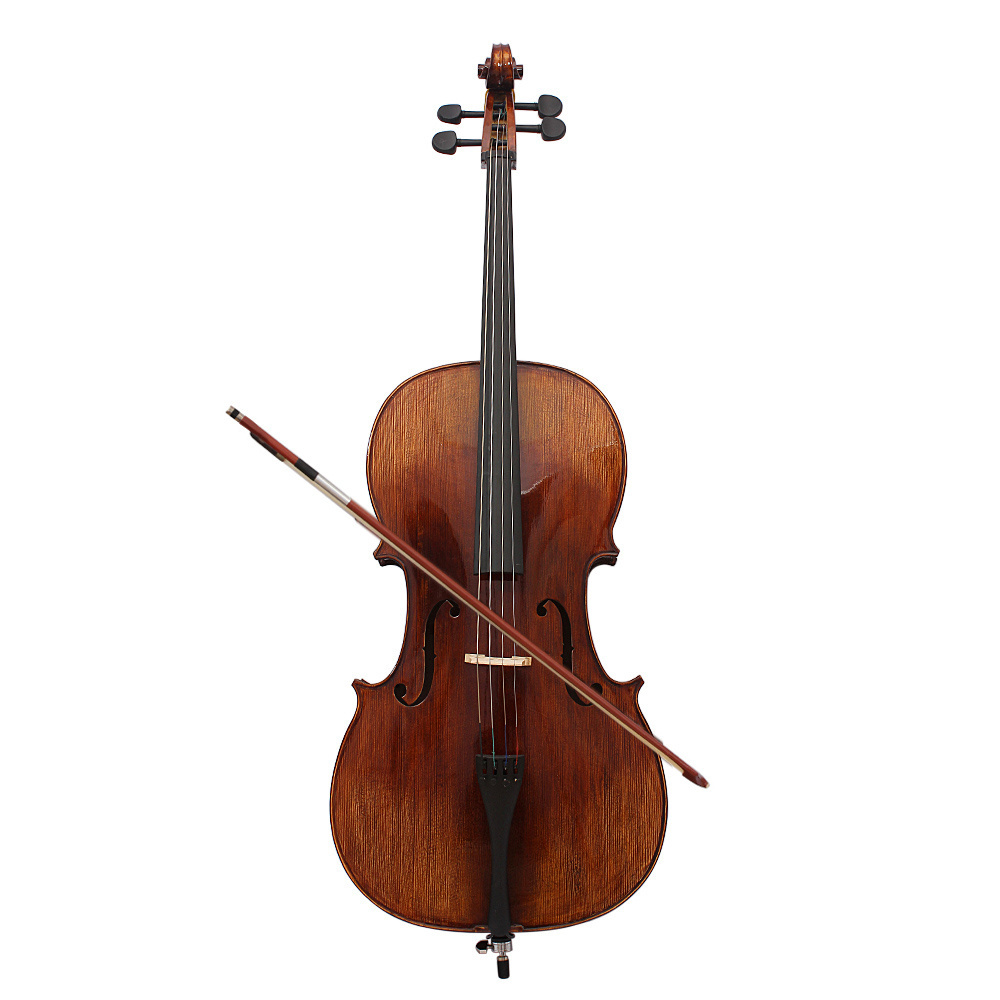 Professional foreign trade export musical instrument wholesale playing teaching antique color tiger pattern bright cello