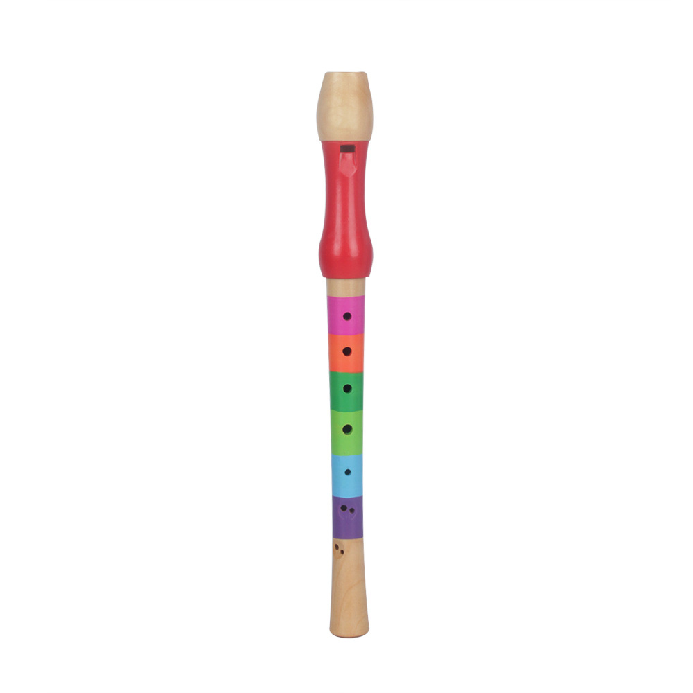 factory wholesale hot sale toy musical instrument  music educational toys for kids wooden colorful 8 hole clarinet