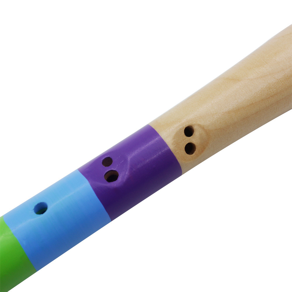 factory wholesale hot sale toy musical instrument  music educational toys for kids wooden colorful 8 hole clarinet