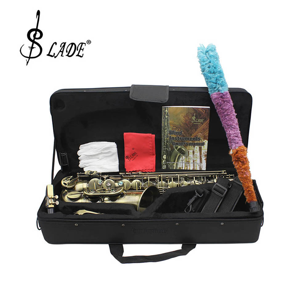 SLADE Eb types cyan-blue red Imitate classical antique style alto tenor saxophone professional instrument with case bag