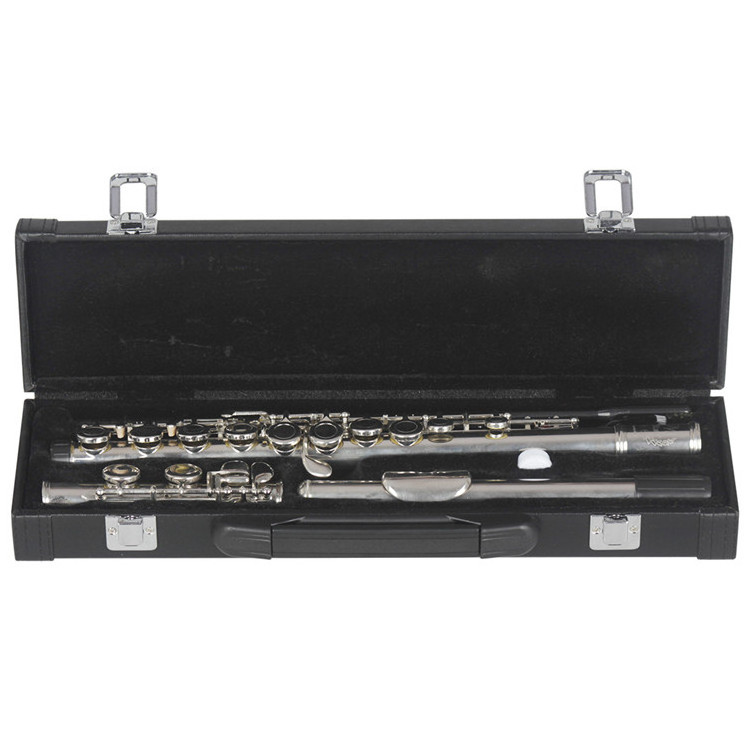 China Factory Direct Sale High Quality MBAT 16 Hole Or C Tone Silver Flute With Leather Box