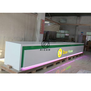 artificial stone restaurant long bar counter fast food cashier counter customized large bar counter