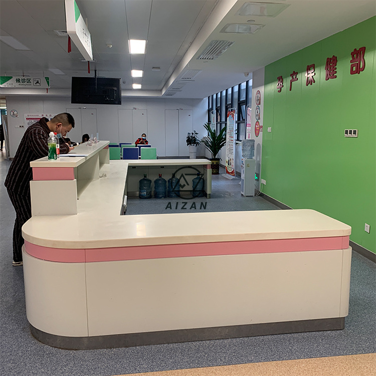 solid surface front desk big large hospital clinic reception desk U shaped nursing station