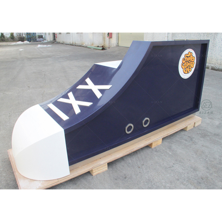 blue reception desk custom made cash counter shoe shaped front desk reception desk for sale