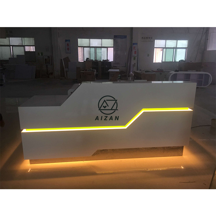 artificial stone top custom front desk counter modern office reception desk hospital dental clinic reception counter