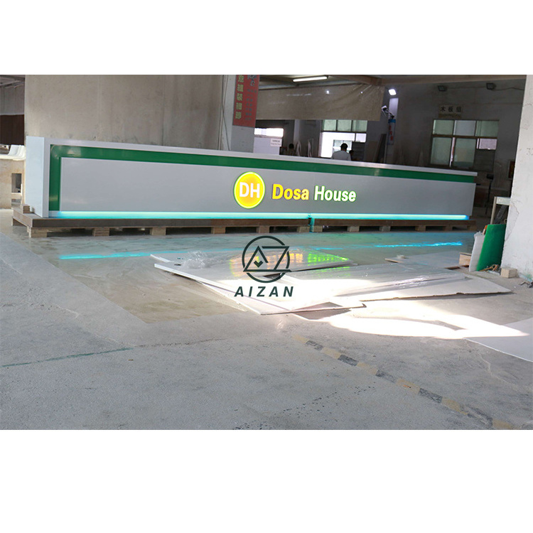 artificial stone restaurant long bar counter fast food cashier counter customized large bar counter