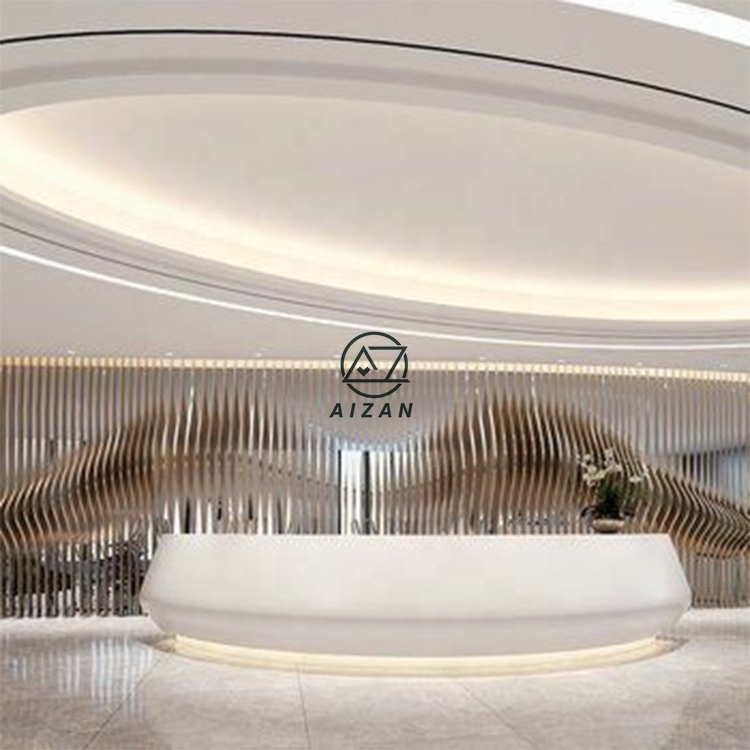 Modern Salon Circular Round Reception Desk Modern Design Elegant White Round Information Office Reception Desk