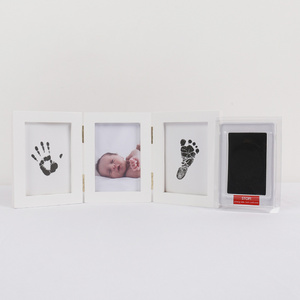 Baby Footprint Card Full Moon Hand and Foot Print Photo Frame Baby Footprint Commemoration One Year Hand and Foot Print