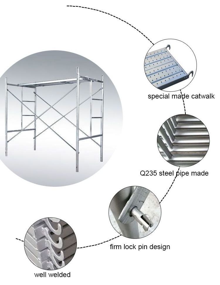 Factory Price Heavy Duty Mason Frame Scaffolding Walk Through Brick Mason Scaffold Frame Set