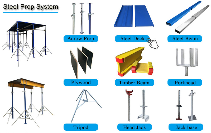 Construction Building formwork support steel acro shoring prop jack Adjustable Scaffolding Acro Steel Prop