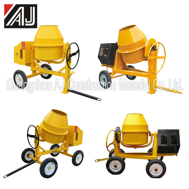 Diesel Engine/Electric Motor/Gasoline Portable Mini Concrete Drum Mixer with260L,300L,350L,400L,500L Charging Capacity