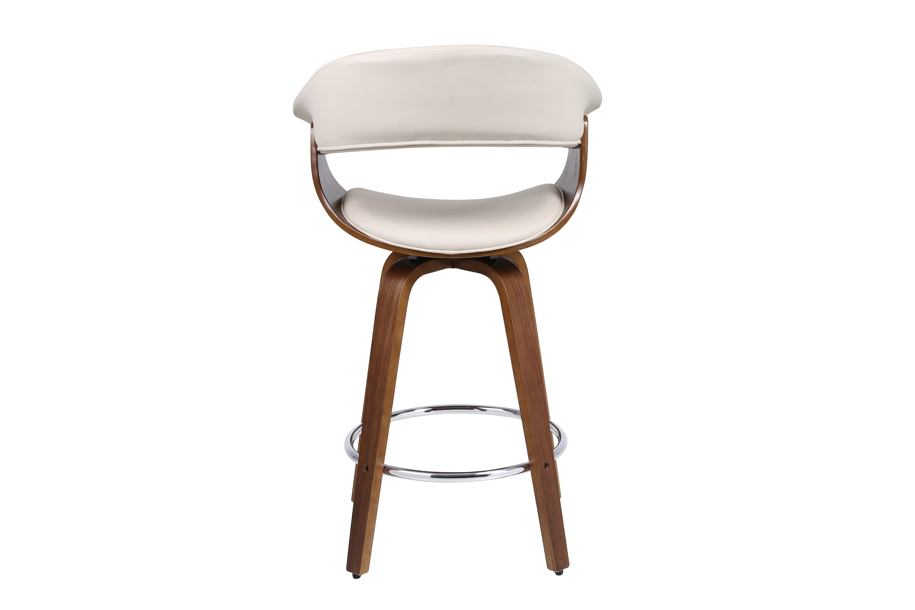 Luxurious Walnut Veneer Plywood 360 degree Swivel Bar Stool