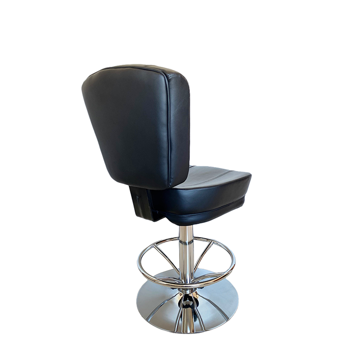 Modern Style Tall Casino Chair Textured Leather Metal Table Stool Black Heavy Slot Machine Chairs