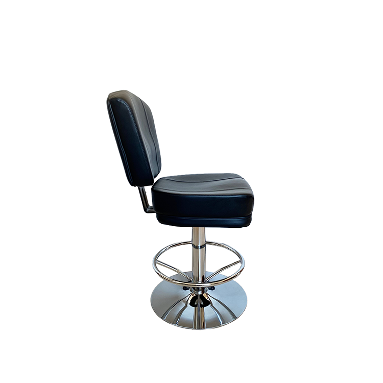 Modern Style Tall Casino Chair Textured Leather Metal Table Stool Black Heavy Slot Machine Chairs