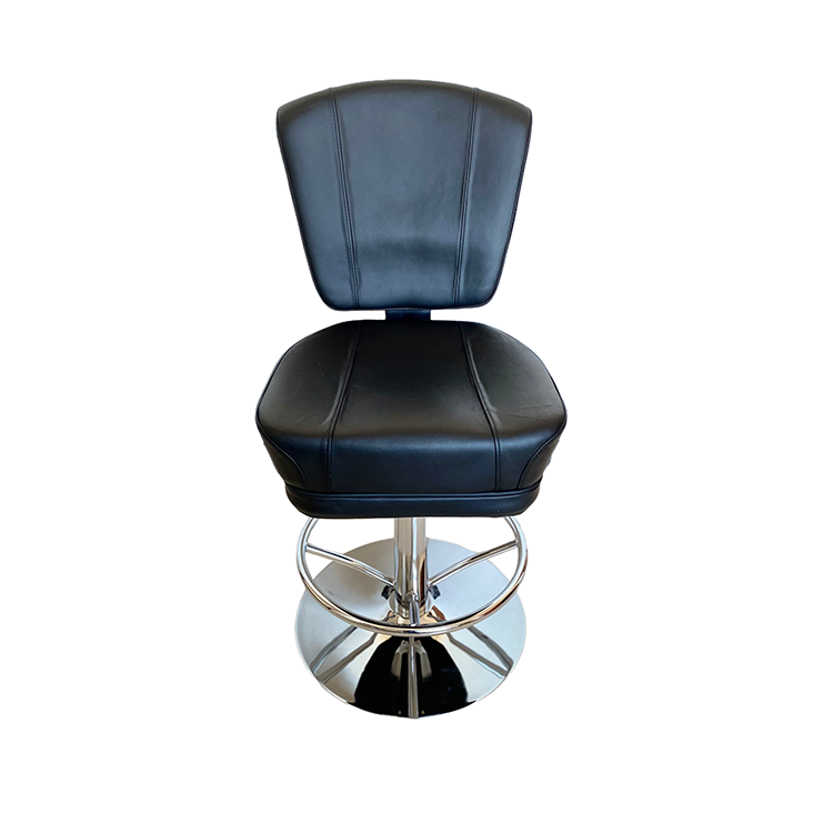 Modern Style Tall Casino Chair Textured Leather Metal Table Stool Black Heavy Slot Machine Chairs