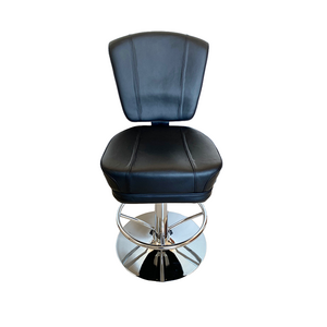 Modern Style Tall Casino Chair Textured Leather Metal Table Stool Black Heavy Slot Machine Chairs