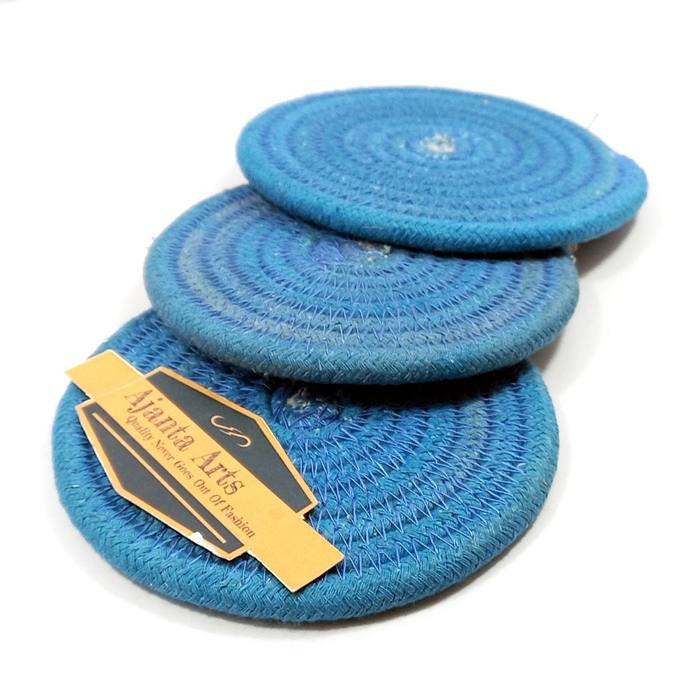 Kitchen Linen Insulation Pad Thicken Coaster Table Mats Round Woven Cotton Rope  Cup Coffee Drink mats desk mat Cotton Rope