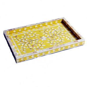 Best Quality Mother of pearl serving tray handle serving tray mother of pearl serving table tray low price and home decoration